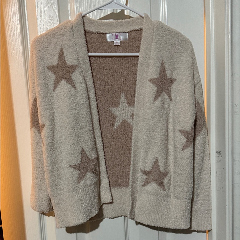 Cozy Star Patterned Sweater - Cream and Tan